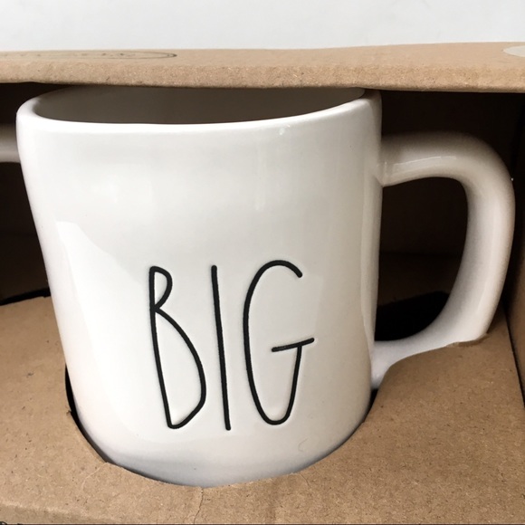 Rae Dunn ‘LITTLE/BIG’ Coffee Mug Set Ceramic New - Picture 4 of 7